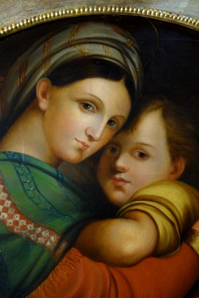 Großes Tondo: Madonna della Seggiola nach Raffael