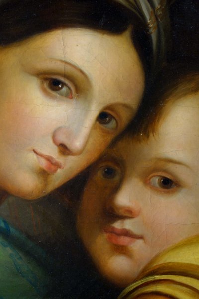 Großes Tondo: Madonna della Seggiola nach Raffael