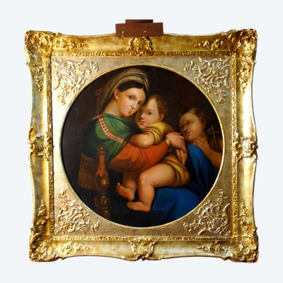 Großes Tondo: Madonna della Seggiola nach Raffael
