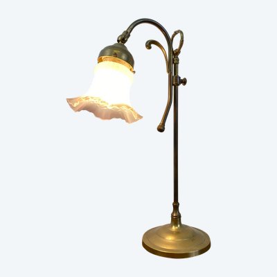 Lampe Tulipe Art Nouveau En Laiton Doré Circa 1890