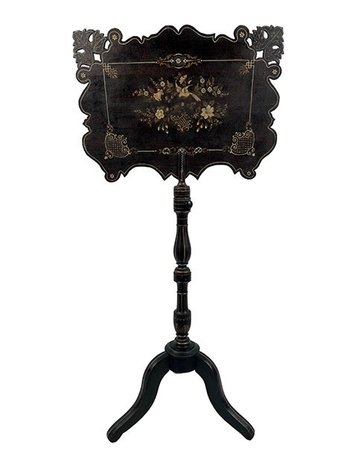 Paravento in legno annerito e cartone bollito, periodo Napoleone III