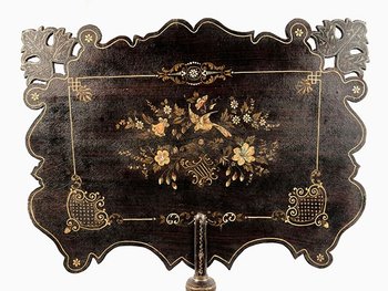 Paravento in legno annerito e cartone bollito, periodo Napoleone III