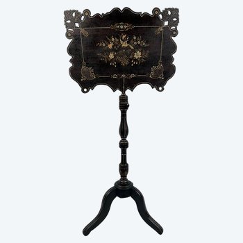 Paravento in legno annerito e cartone bollito, periodo Napoleone III