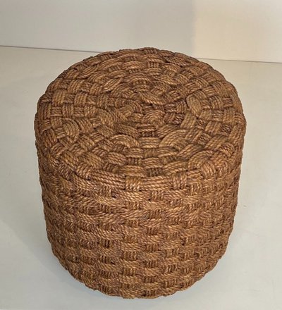 Tabouret En Corde Et Pieds Ronds En Bois d'Audoux Minet