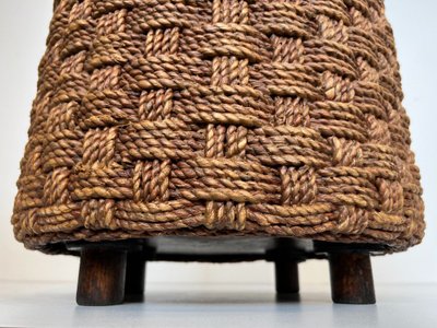 Tabouret En Corde Et Pieds Ronds En Bois d'Audoux Minet