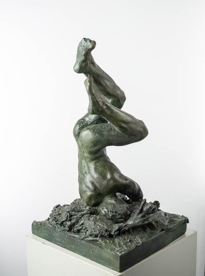 Männlicher Akt - Bronzeskulptur - Ikarus