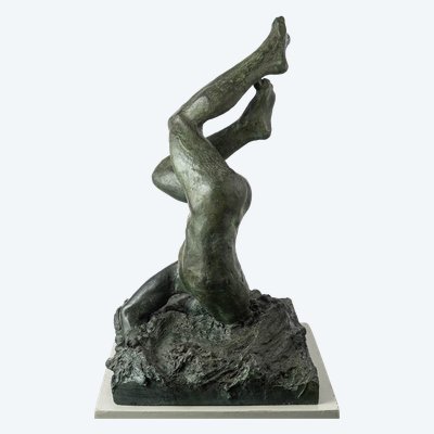Männlicher Akt - Bronzeskulptur - Ikarus