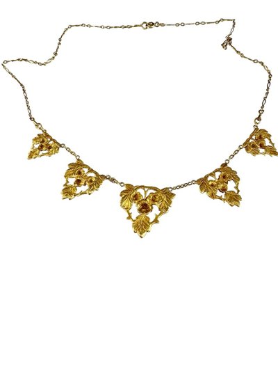 Jugendstil-Halskette aus farbigem Gold