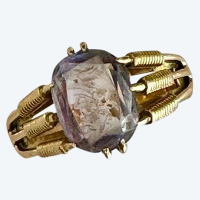 Bague En Or Et Intaille Sur Améthyste