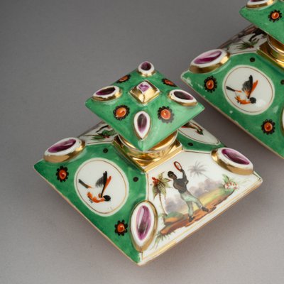 Pair of Paris Porcelain Perfume Bottles, 19th Century