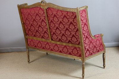 Salon en bois doré style Louis XVI