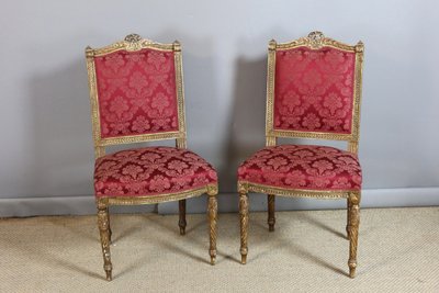 Salon en bois doré style Louis XVI