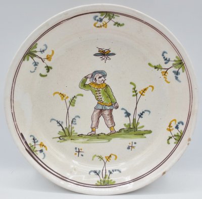 Earthenware plate, 18th century.