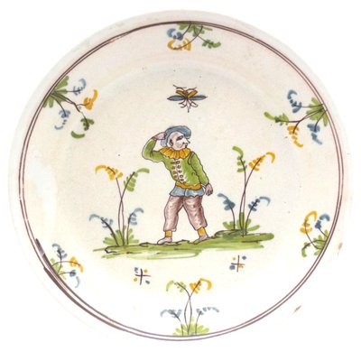 Earthenware plate, 18th century.