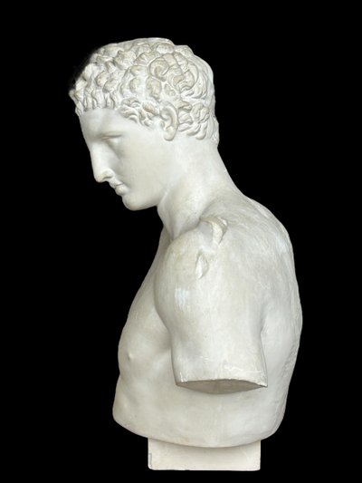 Importantissimo Busto Antico Di Hermes Secondo Prassitele - Gesso Del XX Secolo H 75 cm