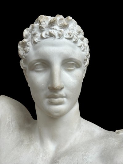 Importantissimo Busto Antico Di Hermes Secondo Prassitele - Gesso Del XX Secolo H 75 cm