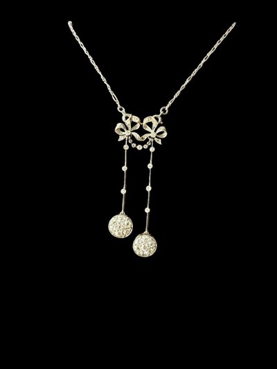 Collier Art Déco Dit Négligé En Or, Platine Et Diamants