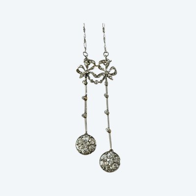 Collier Art Déco Dit Négligé En Or, Platine Et Diamants