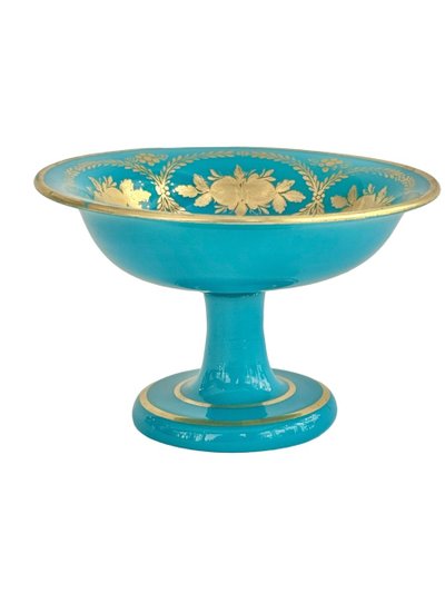 Le Creusot : Coupe En Opaline Turquoise
