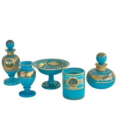 Le Creusot : Coupe En Opaline Turquoise