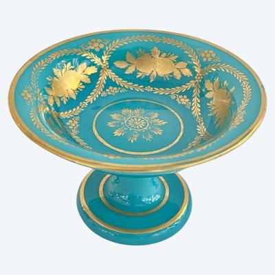 Le Creusot : Coupe En Opaline Turquoise