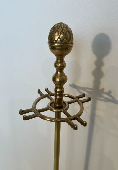 Nécessaire De Feu En Laiton De Style Néoclassique Aux Pommes De Pin. French work