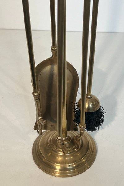 Nécessaire De Feu En Laiton De Style Néoclassique Aux Pommes De Pin. French work