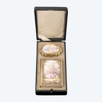 Tahan: Napoleon III Enamel and Silver-Gilt Ladies' Kit