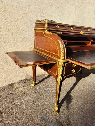 Attribué à H Dasson, Bureau à Cylindre En Acajou,  XIXème Siècle