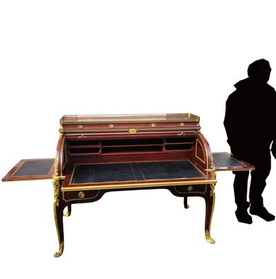 Attribué à H Dasson, Bureau à Cylindre En Acajou,  XIXème Siècle
