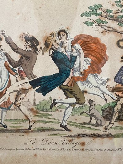 Der Villagoisel-Tanz, kolorierter Kupferstich, um 1808