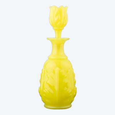 Baccarat : Grand Flacon En Opaline Jaune