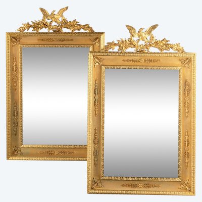 Paire d'Importants Cadres En Bronze Doré d'époque Napoléon III