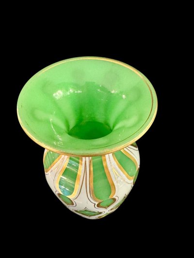 Pair of Opaline Overlay Vases