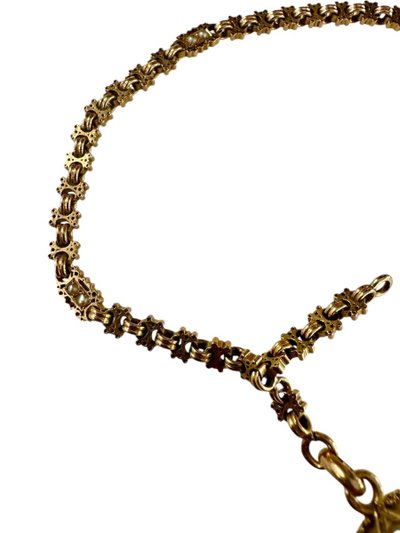 Bracciale Art Déco in oro e perle fini