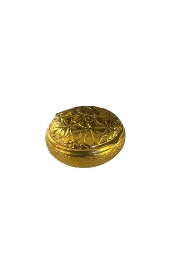 Scatola dorata Art Nouveau con decorazione a quadrifoglio