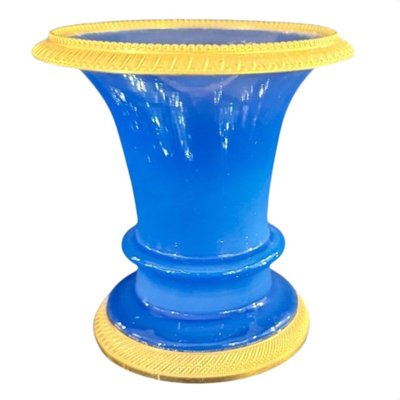 Jasmine Vase in Blue Linen Opaline, Charles X Period