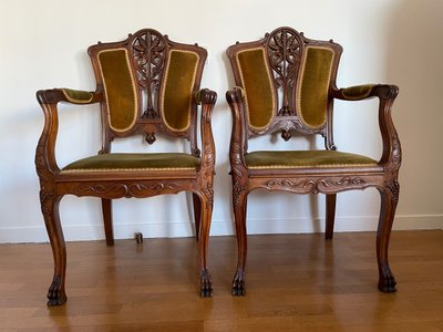 Paire de Fauteuils Art Nouveau 