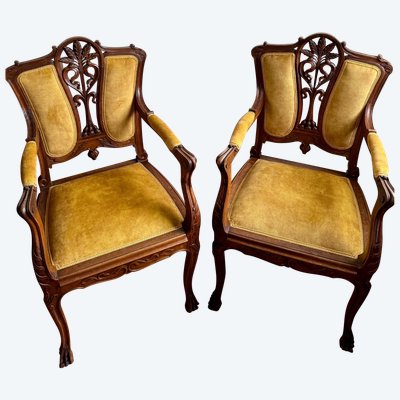 Paire de Fauteuils Art Nouveau 