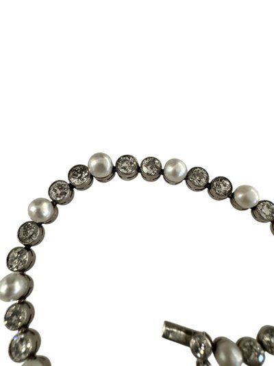 Bracciale Art Nouveau Line in diamanti e perle fini