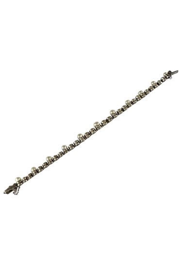 Bracciale Art Nouveau Line in diamanti e perle fini