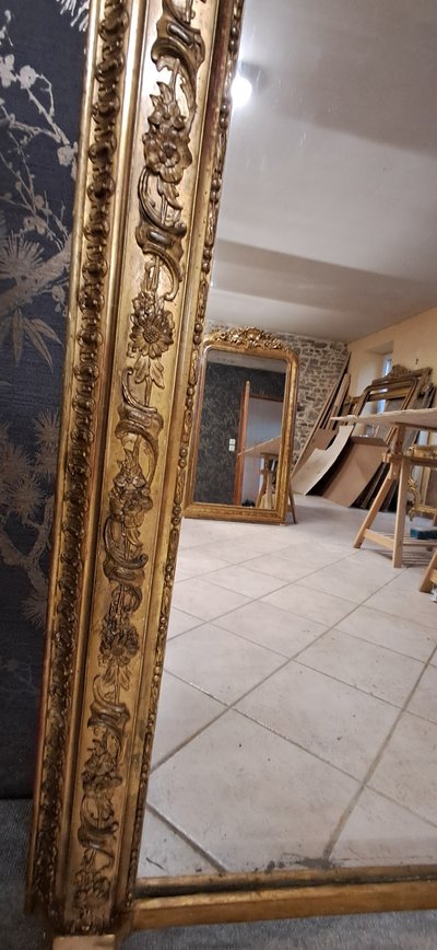 19th century mirror, ogive shape 148.5 x 83.5
