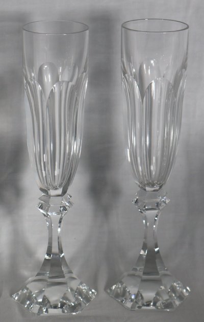 Set of 6 Saint Louis champagne flutes, Chambord model