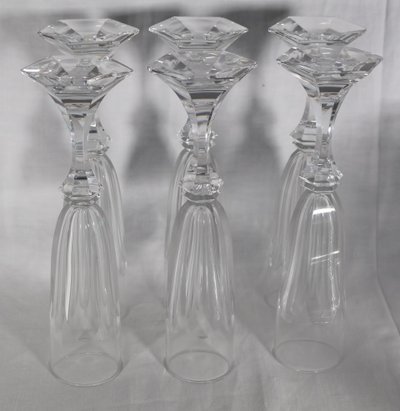 Set of 6 Saint Louis champagne flutes, Chambord model