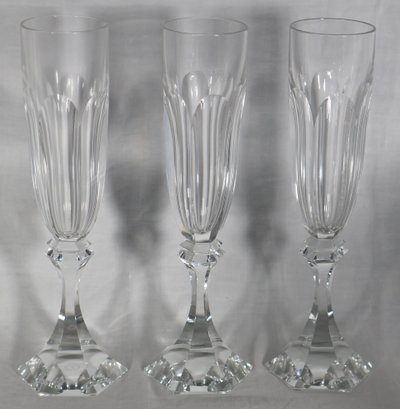 Set of 6 Saint Louis champagne flutes, Chambord model