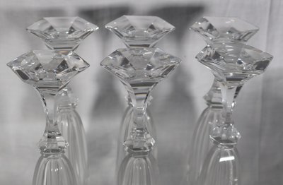 Set of 6 Saint Louis champagne flutes, Chambord model