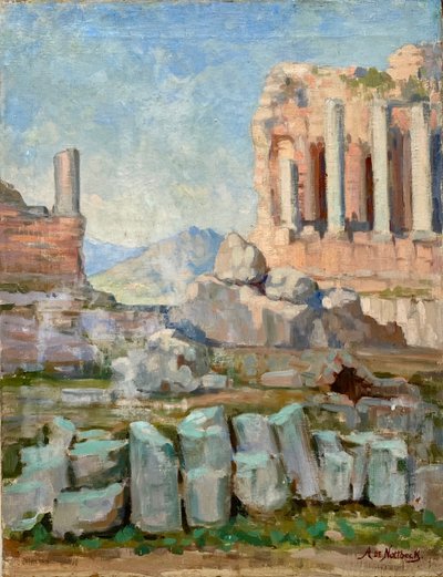 Ruine antique en Afrique du Nord peint par Alfred Nottbeck 