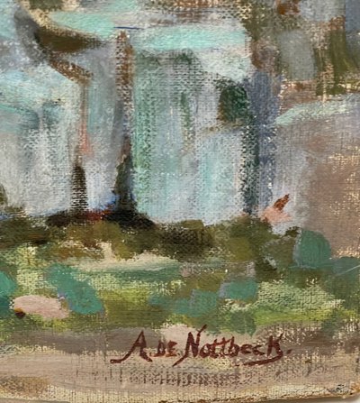 Ruine antique en Afrique du Nord peint par Alfred Nottbeck 