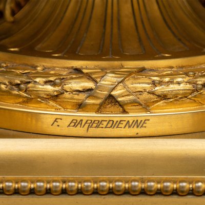 60CM Jardinière ou centre de table en bronze doré signé Barbedienne