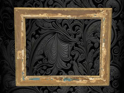 19TH CENTURY EMPIRE PERIOD FRAME IN WOOD / GOLD STUCCO FOR PAINTING 47.5 CM X 37 CM